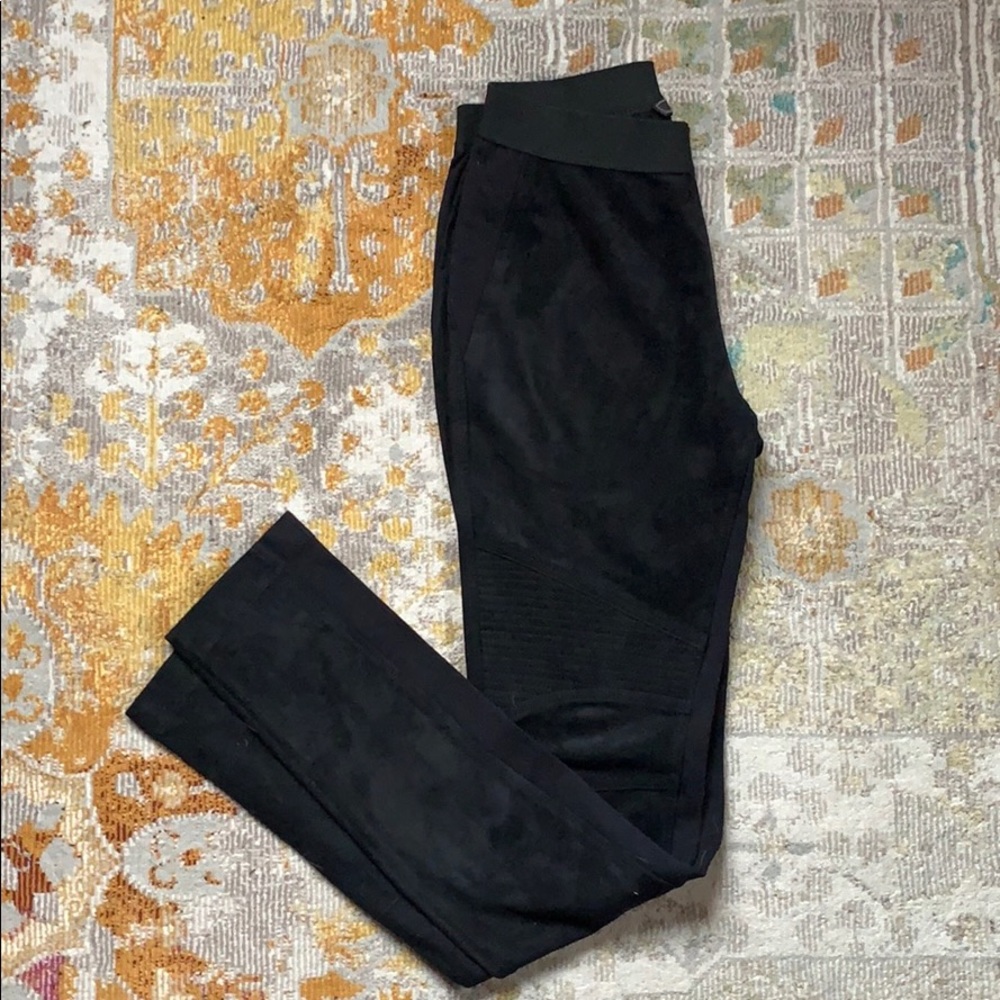 NEW Bcbg BCBGMaxAzria suede black leggings